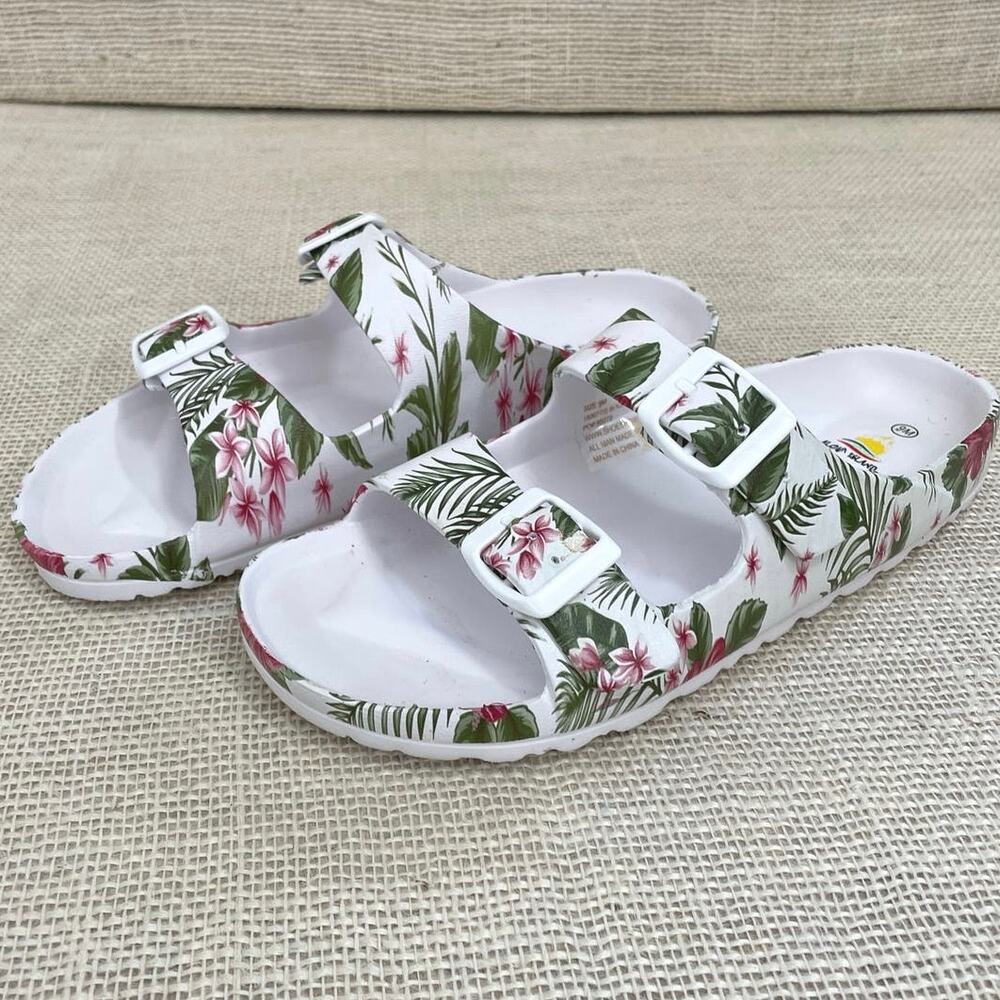 Aloha Island Tropical Buckle Sandals, Rubber, adjustable, NWOT, Size 9M